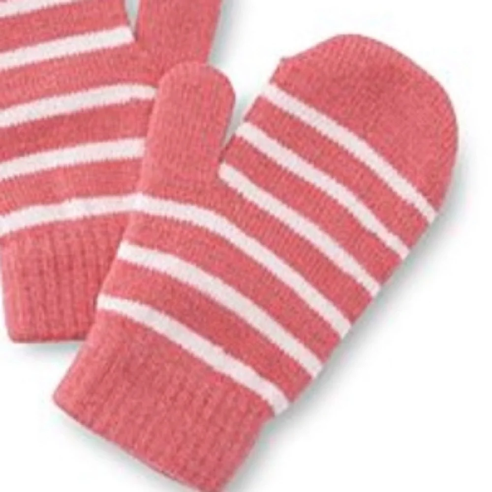 Style Girls Stretch Striped Knit Mittens